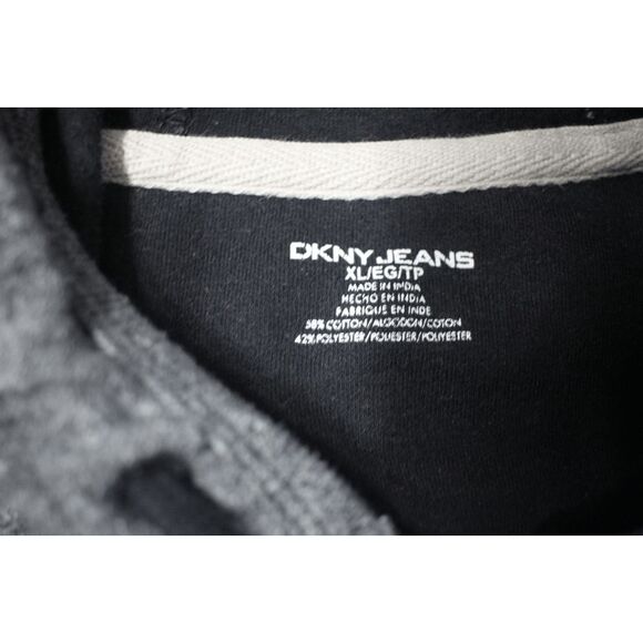 DKNY Jeans Heather Gray Full-Zip Hoodie Jacket – Size XL - Picture 3 of 6